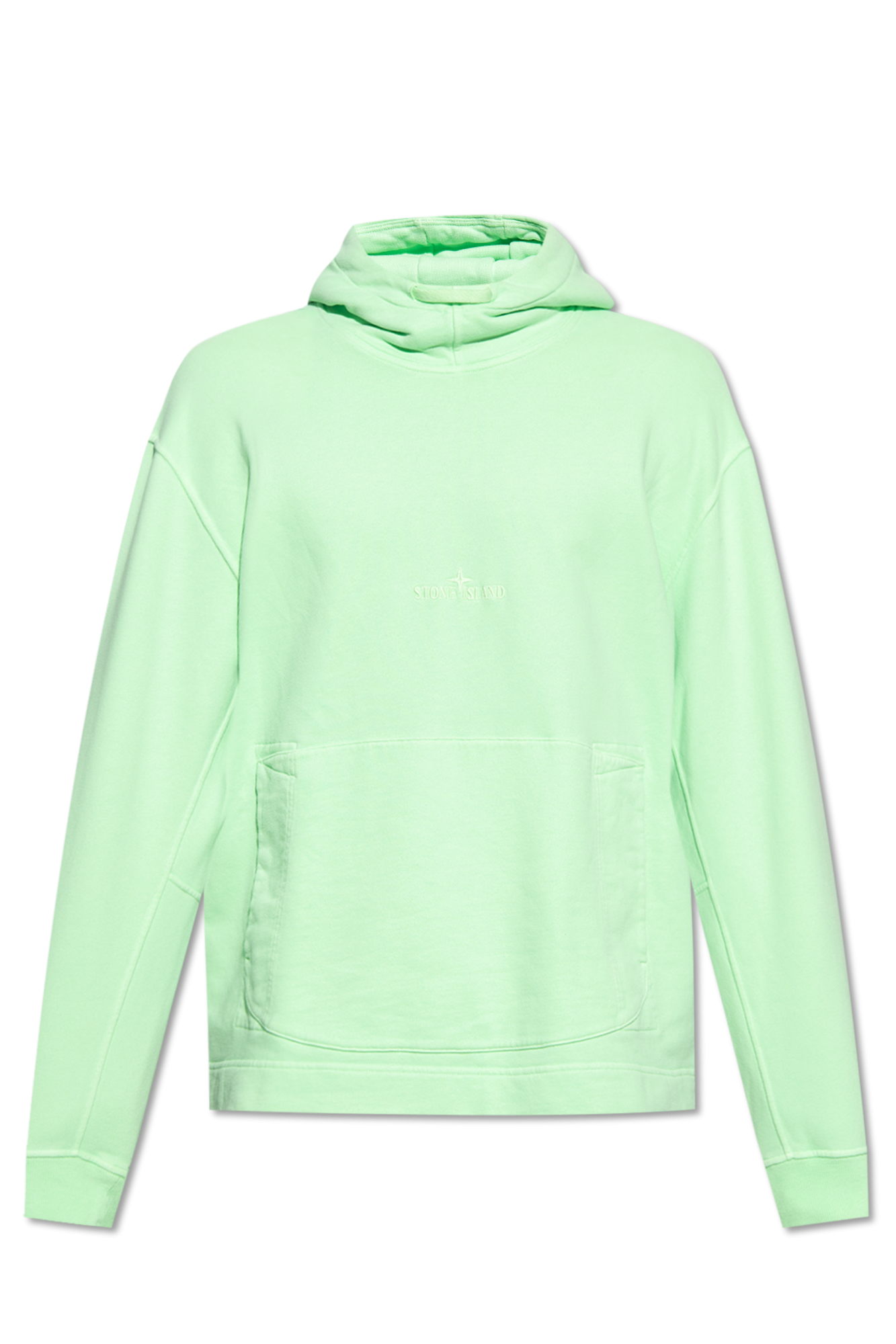 Stone island lime green on sale hoodie